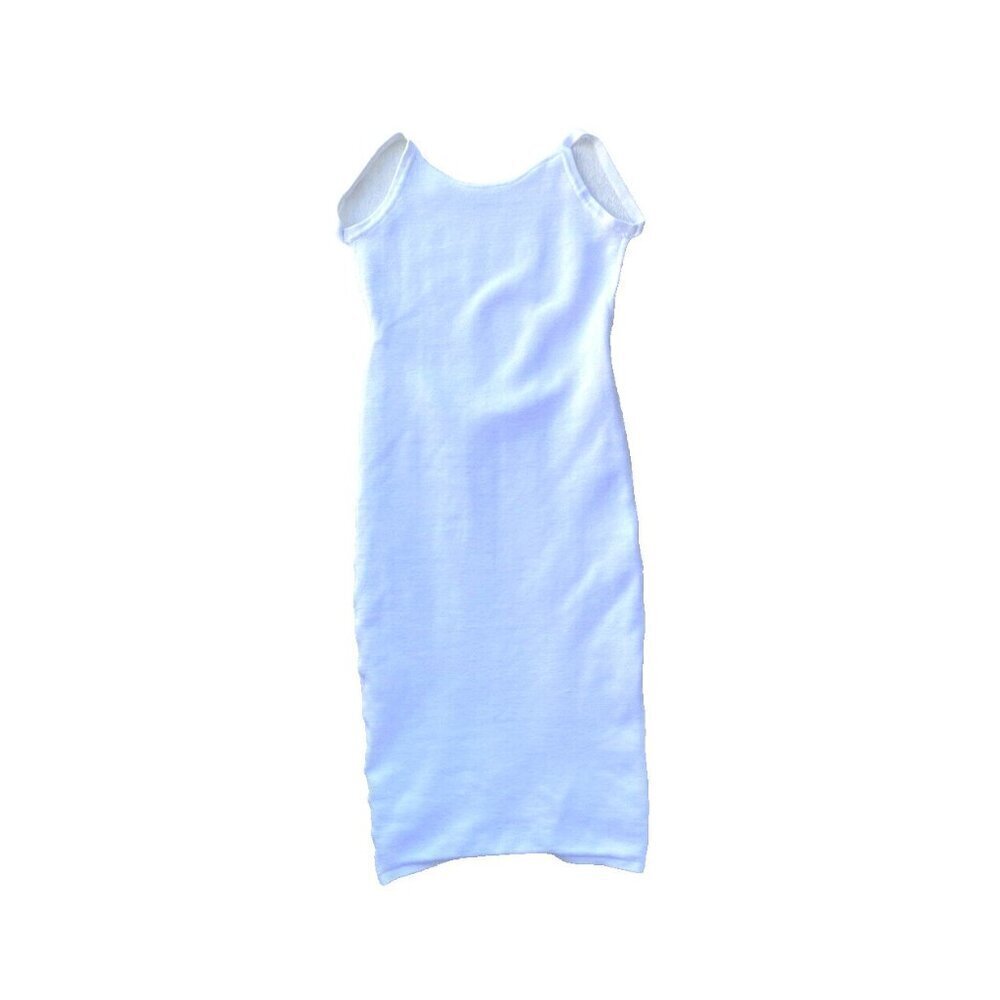 Olivaceous White Ribbed Bodycon Slip Dress Women’s Size L Mini Stretch Knit NWOT